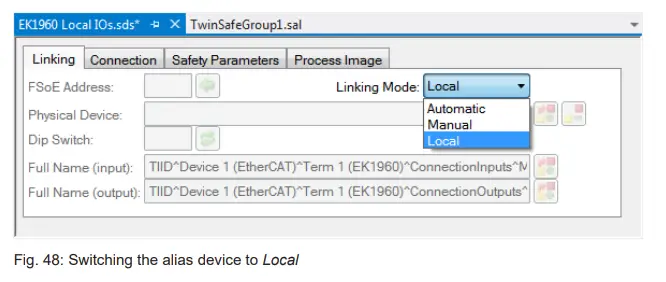 BECKHOFF EK1960 Twin Safe Compact Controller - Switching the alias device to Local
