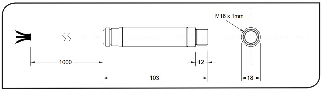 CALEX PCAN21 Output Signal Infrared Temperature Sensor - OPTICAL CHART