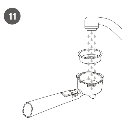 ICUIRE CM3000 Espresso Machine with Milk Frothing Pitcher - running watter .