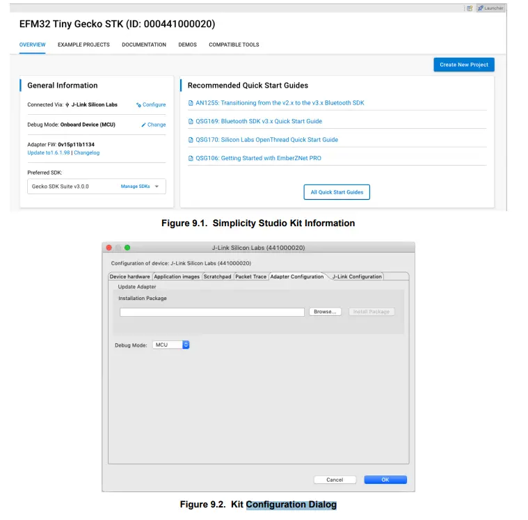 SILICON LABS EFM8 BB50 8-bit MCU Pro Kit Microcontroller - Configuration Dialog
