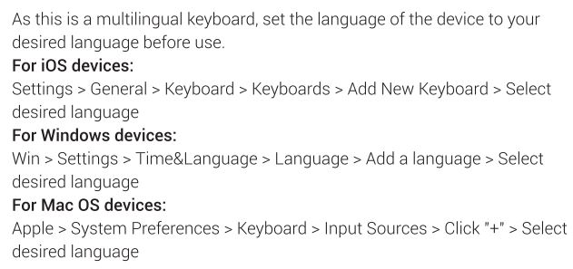 iclever IC-BK10 Multi Device Connection Wireless Keyboard User Manual - How to set your desired language