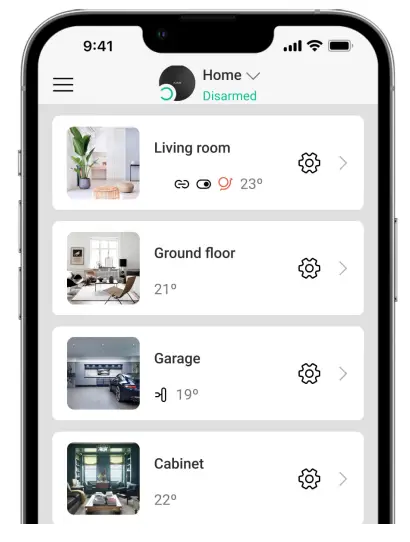 AJAX 6099 UAH Intelligent Security Control Panel Hub - Ajax app