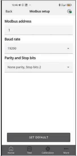 COPELAND C Series Refrigerant Leak Detection System- Modbus Setup Screen
