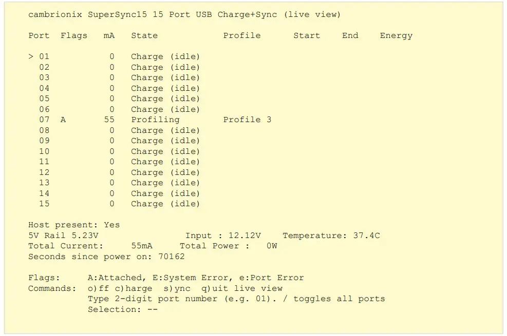 Cambrionix 2023 Command Line Interface - Example 3