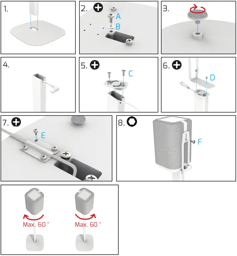 Cavus CSDH150B Floor Stand Speaker - MOUNTING
INSTRUCTIONS