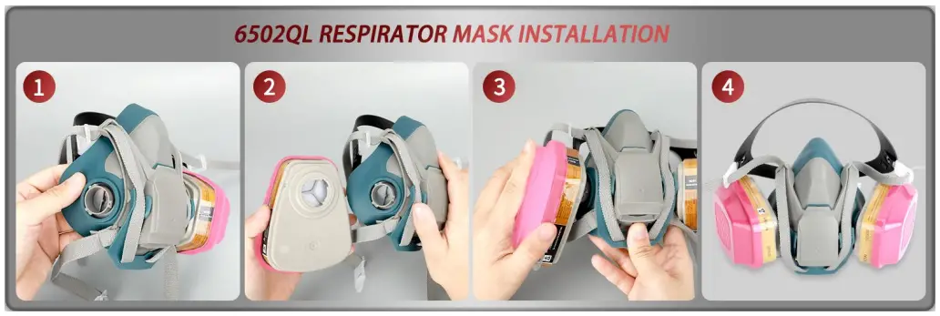Gas Masks 6502QL Respirator Mask with Filters - Assembly I