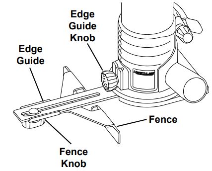 HERCULES HE042 Compact Trim Router Owner's Manual - Edge Guide Installation