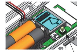 HOBO RXW-UC Pulse Input Sensor - Open the sensor node door and install the rechargeable