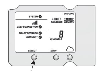 HOBO RXW-UC Pulse Input Sensor - Press the Select button on the station to switch to the module