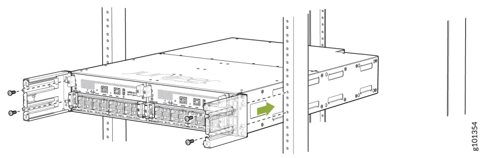 Install the MX304 Router in a Four-Post Rack