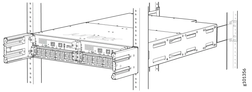 Install the MX304 Router in a Four-Post Rack