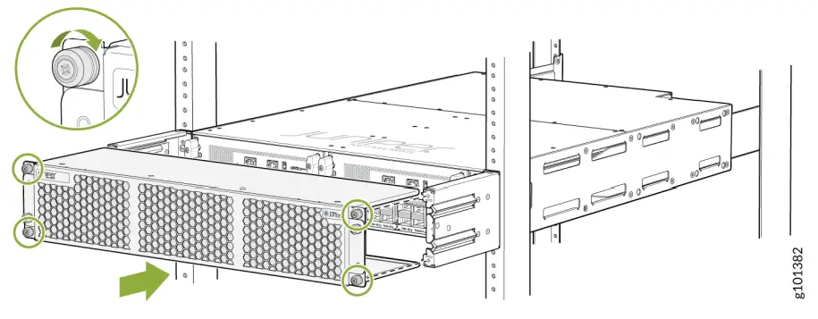 Install the MX304 Router in a Four-Post Rack