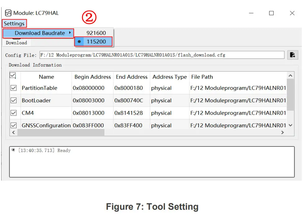 QUECTEL LC79H Series GNSS Module - Tool Setting