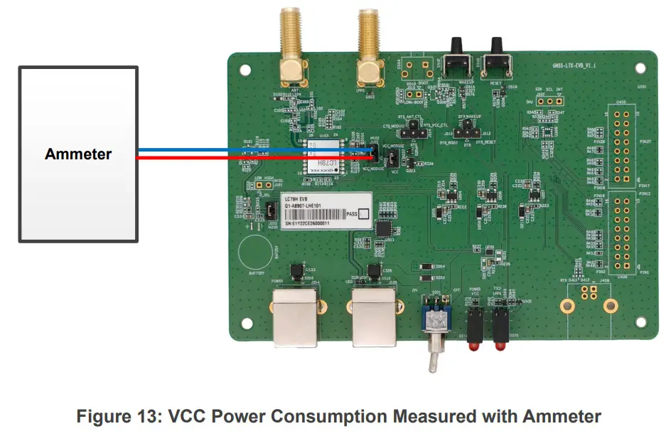 QUECTEL LC79H Series GNSS Module - VCC Power Consumption Measured with Ammeter