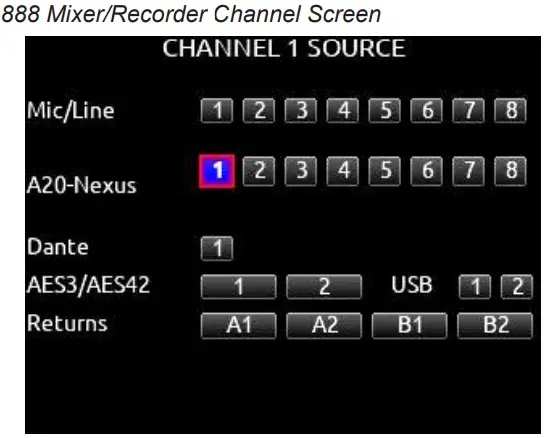SOUND DEVICES A20-Nexus True Diversity Receiver with SpectraBand Technology - Channel Screen