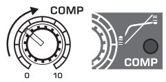 behringer QX2442USB USB 24 Channel USB Mixer with Multi FX Processor User Guide - Adjust the COMP knob