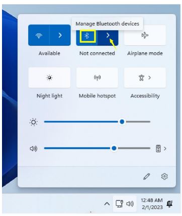 hp All In One PC Desktop Computer User Guide - Click on the Bluetooth icon and it will turn on immediately