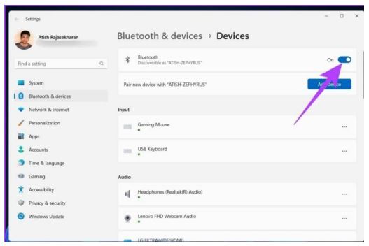 hp All In One PC Desktop Computer User Guide - Now, turn on the Bluetooth switch