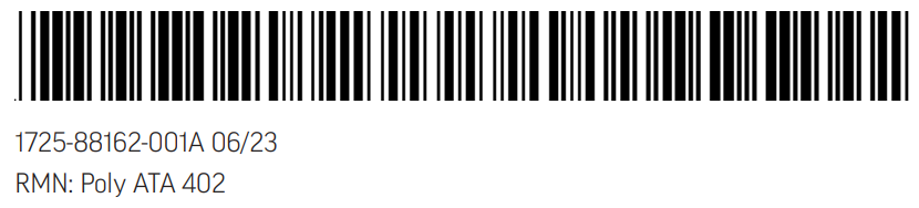 poly ATA 402 Security System - bar code