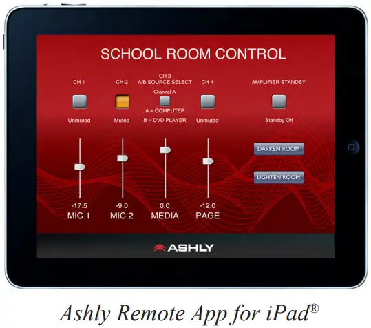 ASHLEY NE8250.10 Network Enabled Multi Channel Power Amplifiers - Networked Programmable Button Controller 3