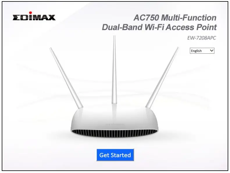 EDIMAX EW 7208APC Multi Function Dual Band Access Point - Get Started