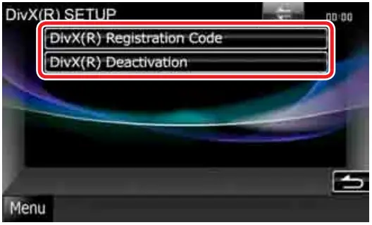 KENWOOD DNX7180 GPS Navigation System Instruction - DivX setup