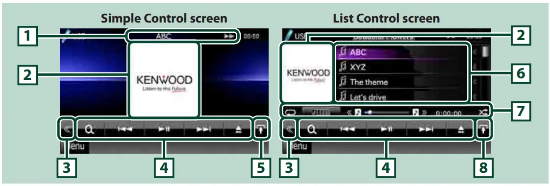 KENWOOD DNX7180 GPS Navigation System Instruction - USB device and iPod
