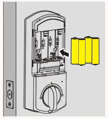 Kaadas KA210A Smart Key Free Touchscreen Lock with Fingerprint - battery pack.