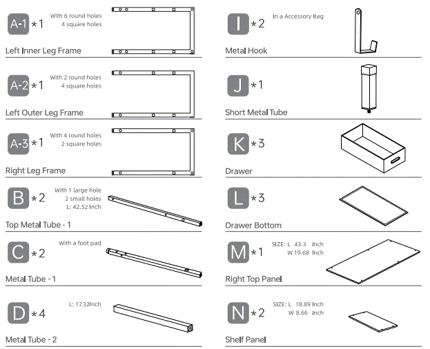 PAMRAY-A6-140-Computer-Desk-With-Drawers-FIG-1