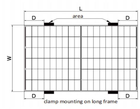 AIKO PV Module Digital Energy Technology Instruction Manual - Clamp mounting diagram and corresponding loads