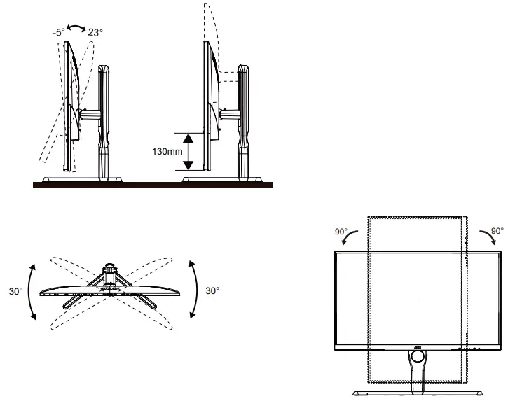 AOC Q27G3Z LCD Monitor - Adjusting Viewing Angle