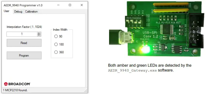 BROADCOM HEDS-9940PRGEVB Evaluation Board and Programming Kit - AEDR-9940 Gateway Programming GUI 4