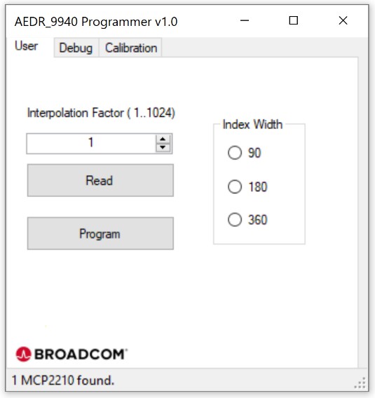 BROADCOM HEDS-9940PRGEVB Evaluation Board and Programming Kit - AEDR-9940 Gateway Programming GUI 7