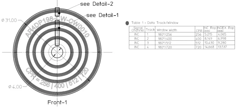 BROADCOM HEDS-9940PRGEVB Evaluation Board and Programming Kit - Code Wheel Drawing 2