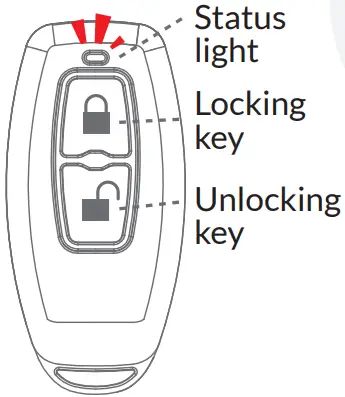Simpled TASP10 Remote Controller - Button and light illustration