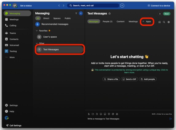 TrustTelesystem SMS for Webex a Texting Space in Webex - parts2