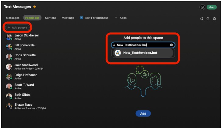TrustTelesystem SMS for Webex a Texting Space in Webex - parts5