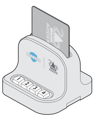 ADDER AS-4CR Secure Smart Card Reader - Gently insert your smart card
