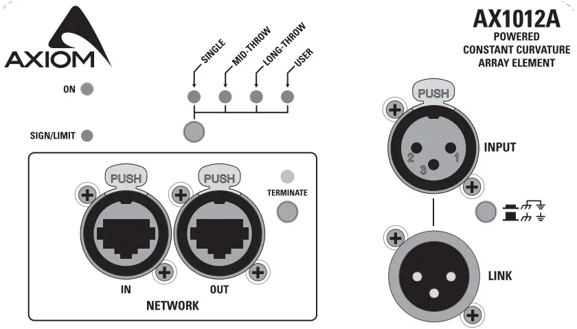 AXIOM AX1012A Powered Constant Curvature Array Element - MAINS