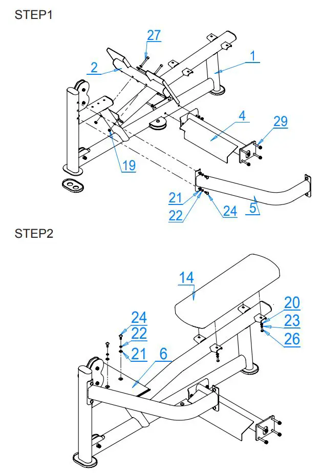 BODYKORE GR616 Isolation Series Selectorized Low Pull Machine Owner's Manual - Assembly Guide