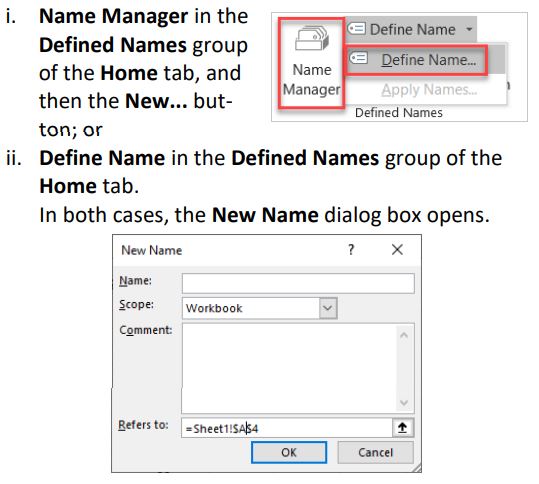 ExperTrain 2019 Naming Ranges in Excel User Guide - Click either
