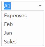 ExperTrain 2019 Naming Ranges in Excel User Guide - Click the Name Box