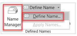 ExperTrain 2019 Naming Ranges in Excel User Guide - Name Manager