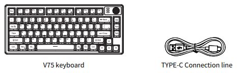 CIDOO V75 Multi Functional Monochrome Dual System Keyboard Installation Guide - List of items
