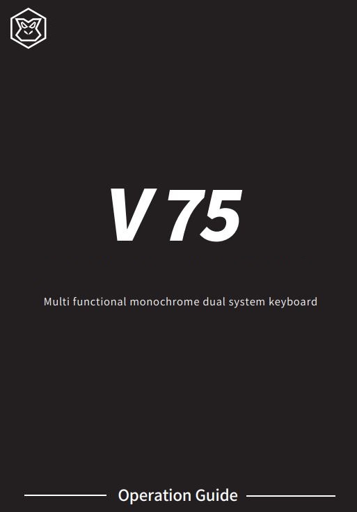 CIDOO V75 Multi Functional Monochrome Dual System Keyboard Installation Guide