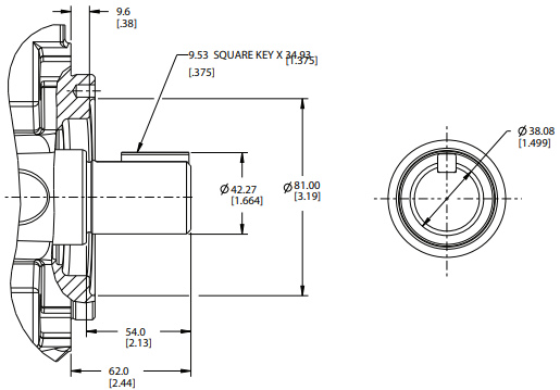 Danfoss Code B Variable Displacement Piston Pump - Shaft Options 2