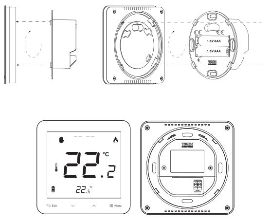 TECH CONTROLLERS EU-R-8 PB Plus Wireless Room Regulator With Humidity Sensor - The diagram below illustrates how to install particular elements