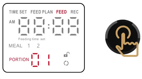oneisall PFD 002 Automatic Pet Feeder with Dial  - Time Menu