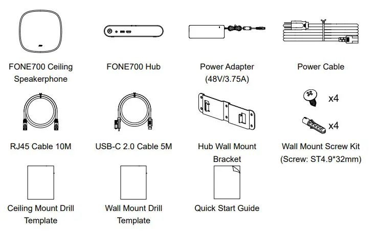 AVer FONE700 Array Speakerphone Conference System - Package Contents