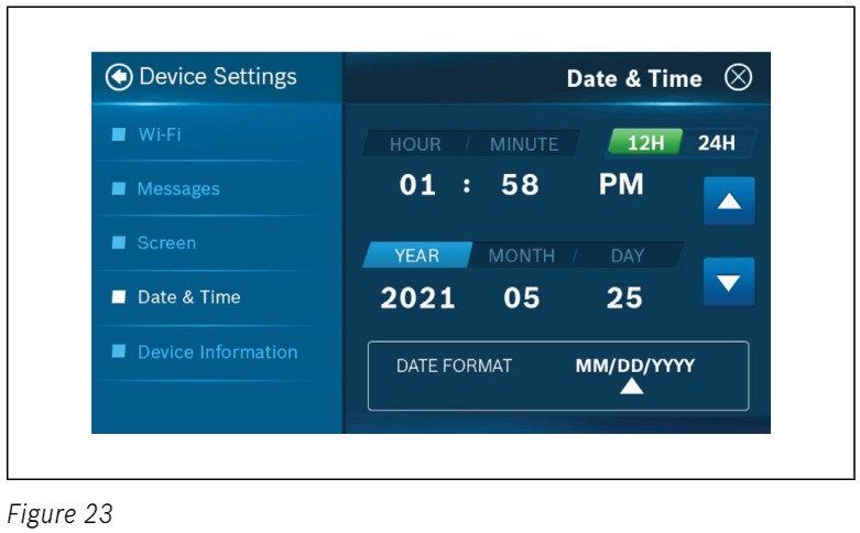 BOSCH BCC110 Connected Control Thermostat - Date Format